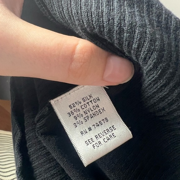 Cache Y2k/90s Black Sweater Short Sleeve Beaded Pearl Knit Top Size S Silk - Picture 3 of 4